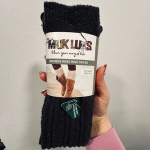 Muk Luks Black Women's Knee High Socks